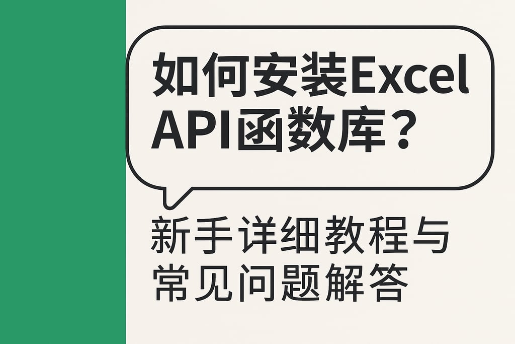 如何安装Excel API函数库？新手详细教程与常见问题解答